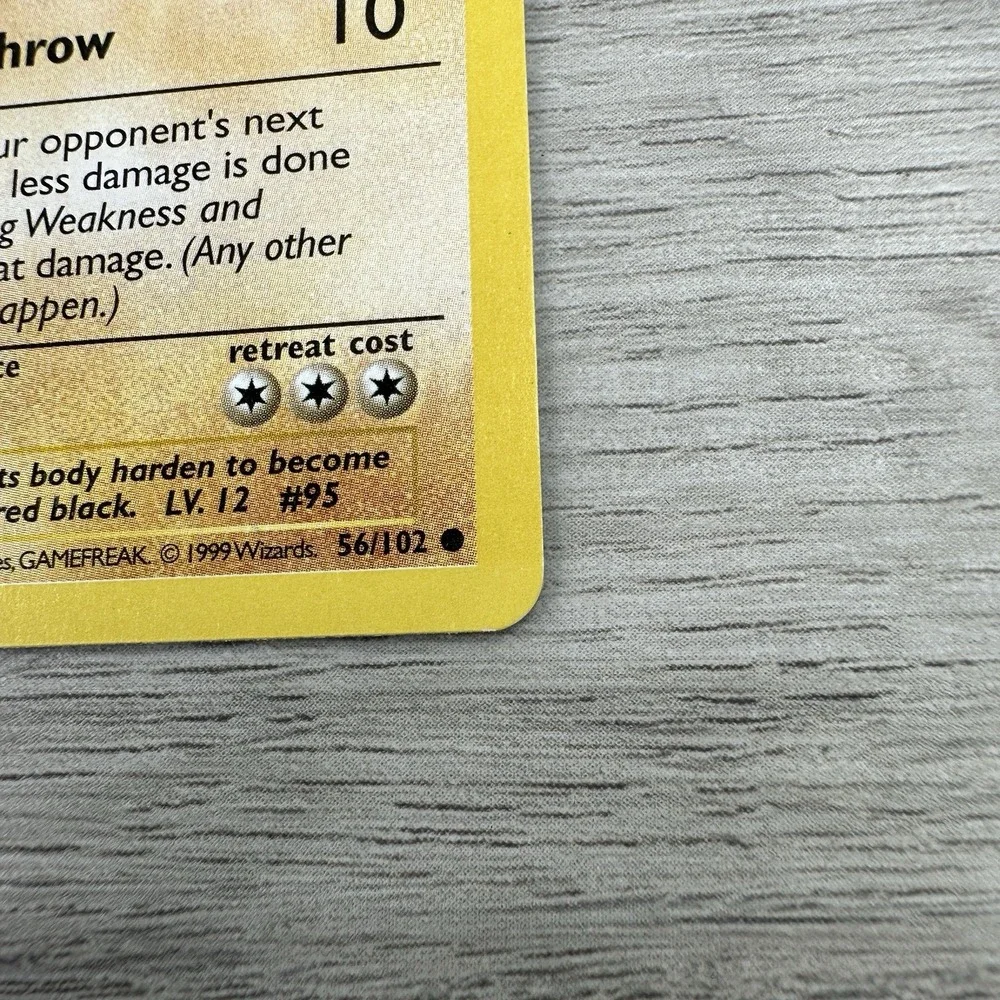 Pokemon Onix 56/102 Shadowless Base Set Common WOTC 1999 Near Mint